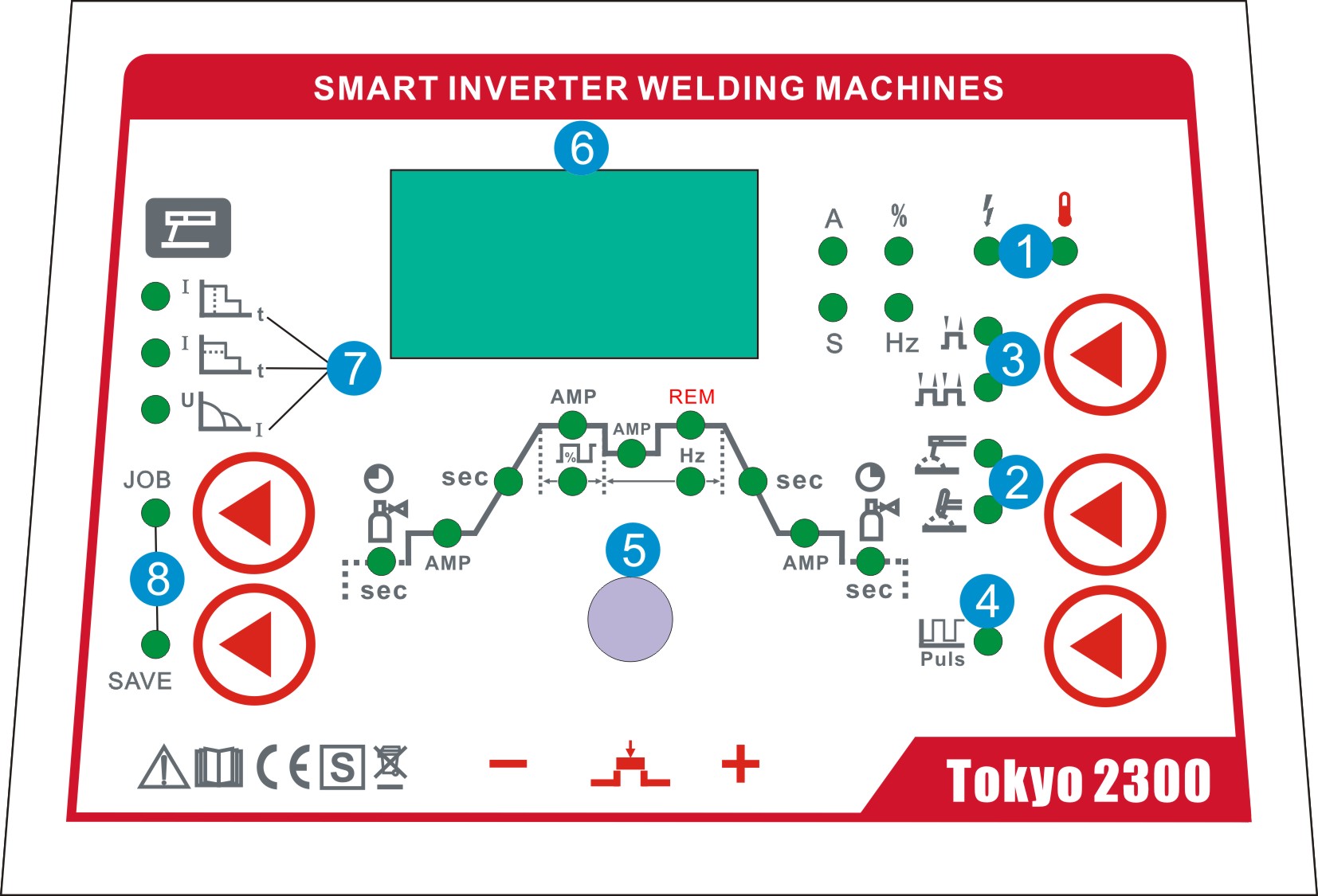 TIG Dc Tokyo 2300 welder welding machine vector-welding display