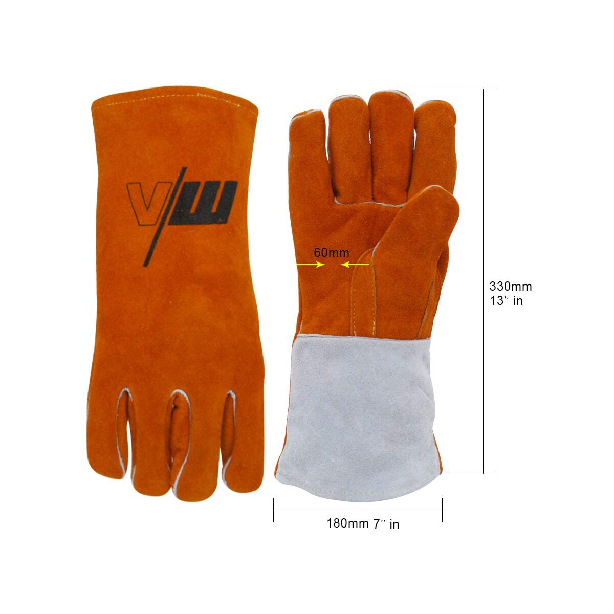 Protective Glove for Plasma Cutter Leather Glove, red