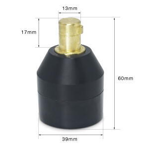 Adapter for welding cable plug 9mm to 13mm (9mm socket to 13mm mandrel)