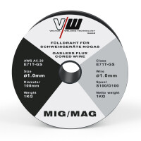 Alambre de soldadura MIG MAG Alambre tubular E71T-GS | Rollo de 1,0/2x1 kg/D100 | NoGas