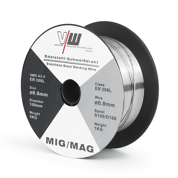 Bobina filo acciaio inox ER308L | 0.8 / 1kg / D100 - S100