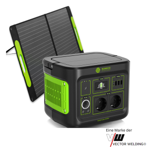 Estación de energía de 400W con panel solar | Portable SolarCube 320Wh Potencia pico 800W + 100W Panel solar