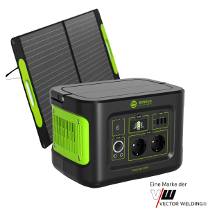 600W Powerstation con Panel Solar | Portable SolarCube 448Wh Peak Power 1000W + 100W Solar Panel