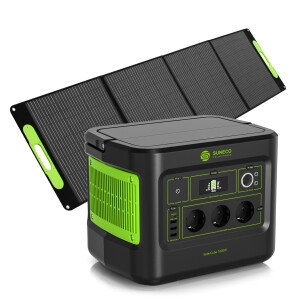 Centrale elettrica da 1000W con pannello solare | SolarCube portatile 896Wh Potenza di picco 2000W + pannello solare 200W