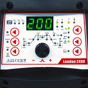 SET soldador AC/DC TIG 200A pulso MMA casco soldador, pedal, accesorios | London 2400