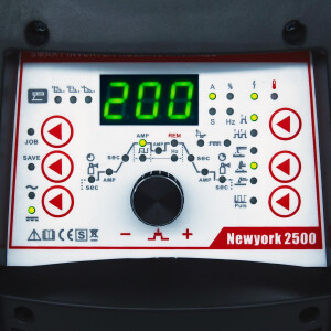 AC/DC WIG Schweißgerät 200A mit Plasmaschneider 50A, Puls, Inverter, MMA Elektrode 170A, IGBT, HF-Zündung, Alu | NewYork 2500
