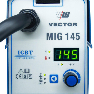 Saldatrice a filo animato MIG senza gas 145A, MMA 140A, IGBT, per rotolo di filo da 1 kg | MIG145A