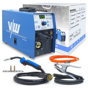MIG MAG welder, MMA electrode, TIG with optional torch, MIG 225A