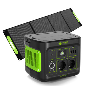 Centrale elettrica da 400W con pannello solare | SolarCube portatile da 320Wh Potenza di picco 800W + pannello solare da 200W