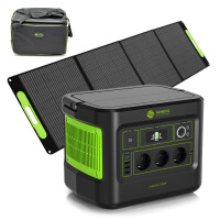 1000W Powerstation with Solar Panel and Carrying Bag | Portable SolarCube 896Wh Peak Power 2000W + 100W Solar Panel + Carrying Bag