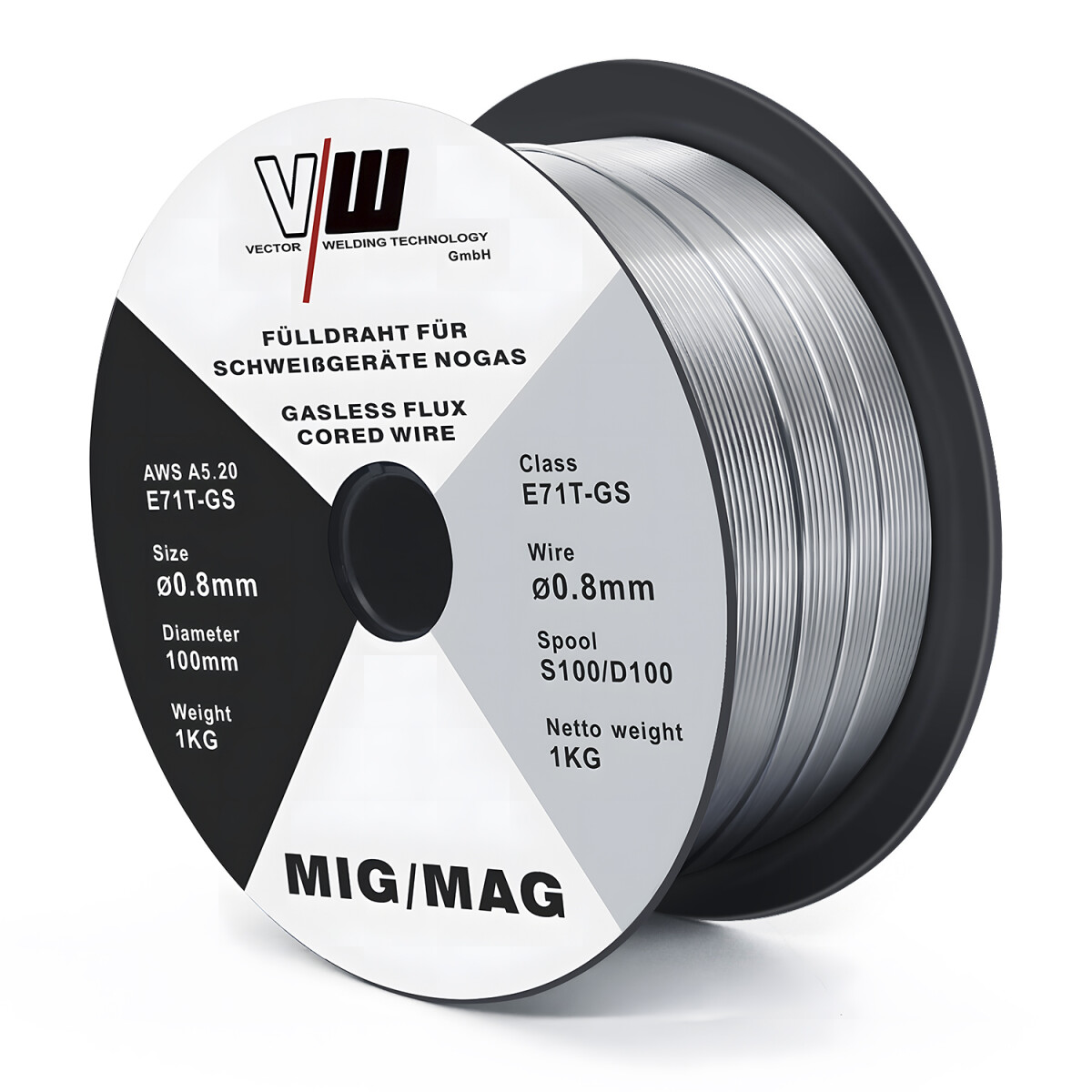 MIG MAG welding wire Cored wire E71T-GS | 0.8 / 1 kg / D100 roll | NoGas