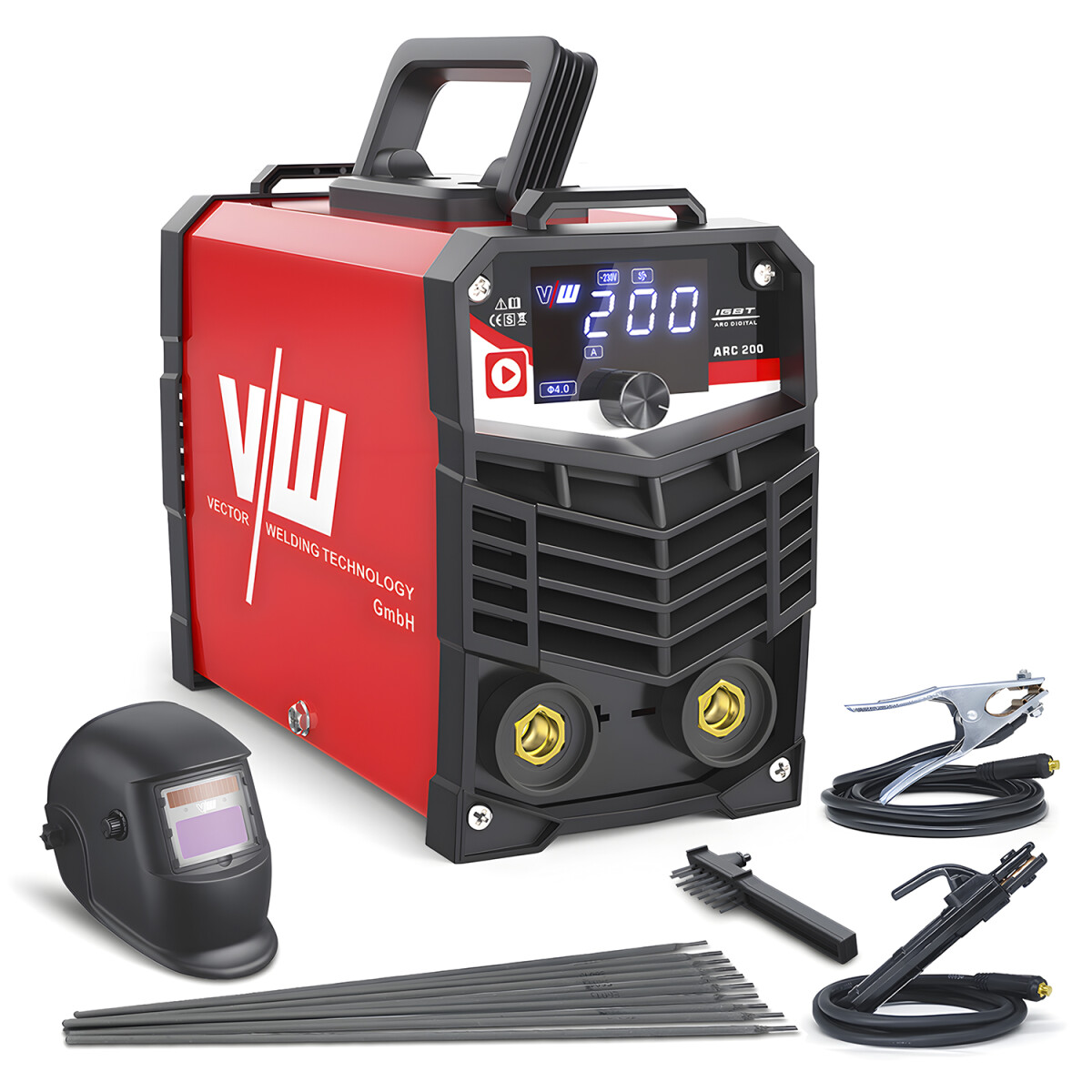 Bimson Power IGBT DC MMA Inverter Welder 200A – Portable Gasless ARC Stick Welding Machine Kit With Electrode Holder, Earth Clamp, Mask & Brush - View #12