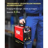 Schweißgerät MMA Elektrode ARC 160D Set: Helm, Drahtbürste, 10 Elektroden