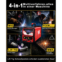 MIG Combination Welder 200A Set, Flux-Cored Wire Welder (Gas-Free)
