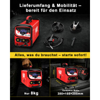 MIG Combination Welder 200A Set, Flux-Cored Wire Welder (Gas-Free)