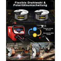 MIG Combination Welder 200A Set, Flux-Cored Wire Welder (Gas-Free)