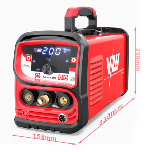 Schweißgerät Set mit Gas Tokyo 2300 DC WIG 200A Puls mit Argon & Helm