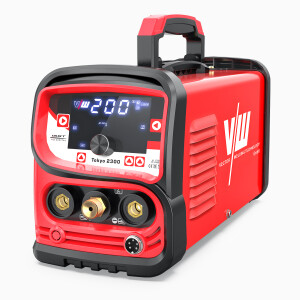 Schweißgerät Set mit Gas Tokyo 2300 DC WIG 200A Puls mit Argon & Helm